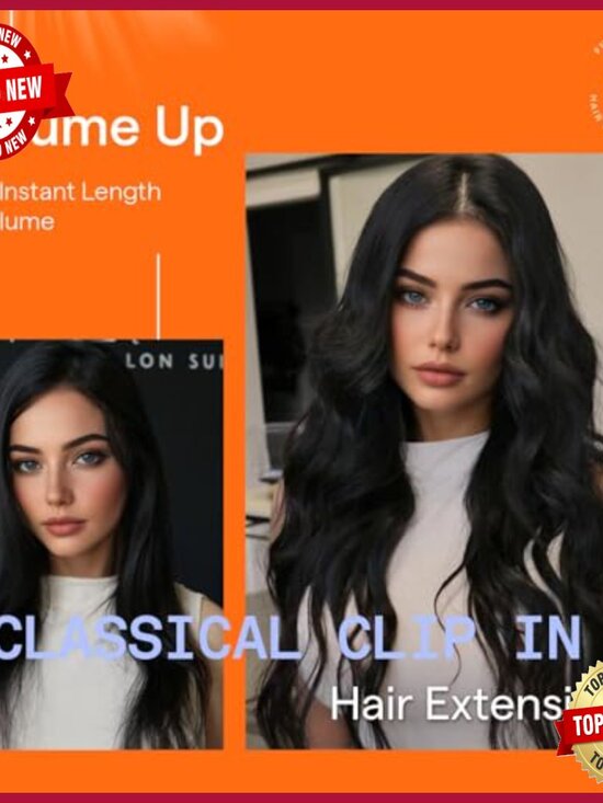 18 Inch Human Hair Clip-In Extensions 7 Piece Set Straight Remy Hair main image 6